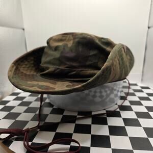 Star Eagle Woodland Camo Boonie Hat Wide Brim Military Style Bucket Cap